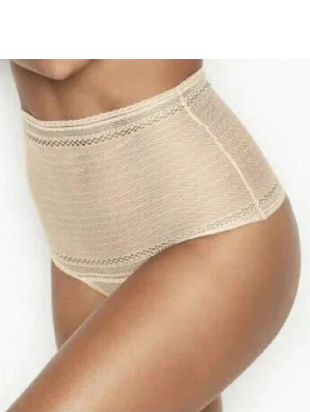 Victoria's secret very sexy high waist Luxe Sheer thong panty XSMALL CHAMPAGNE
